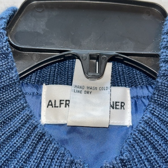 VTG-Alfred Dunner- 12-navy blue-corduroy sleeveless zip up vest lined rib detail - Picture 8 of 12